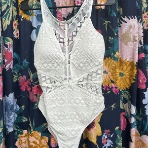 White lace bathing suit
